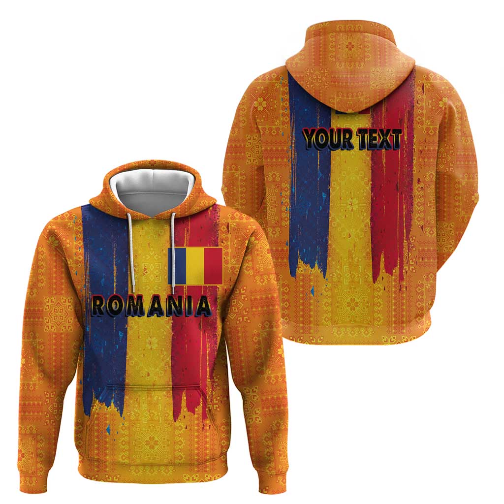 Personalized Romania Flag Day Hoodie Traditional Pattern Royal Style