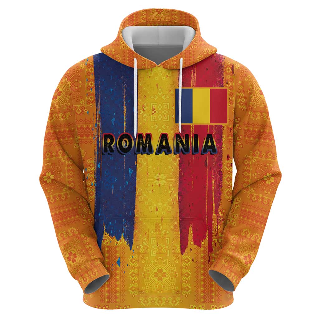 Personalized Romania Flag Day Hoodie Traditional Pattern Royal Style