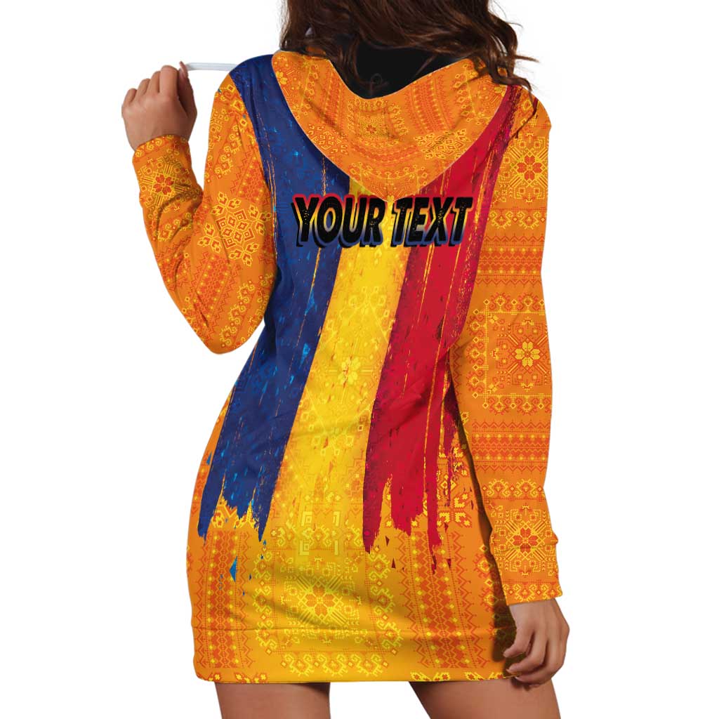 Personalized Romania Flag Day Hoodie Dress Traditional Pattern Royal Style