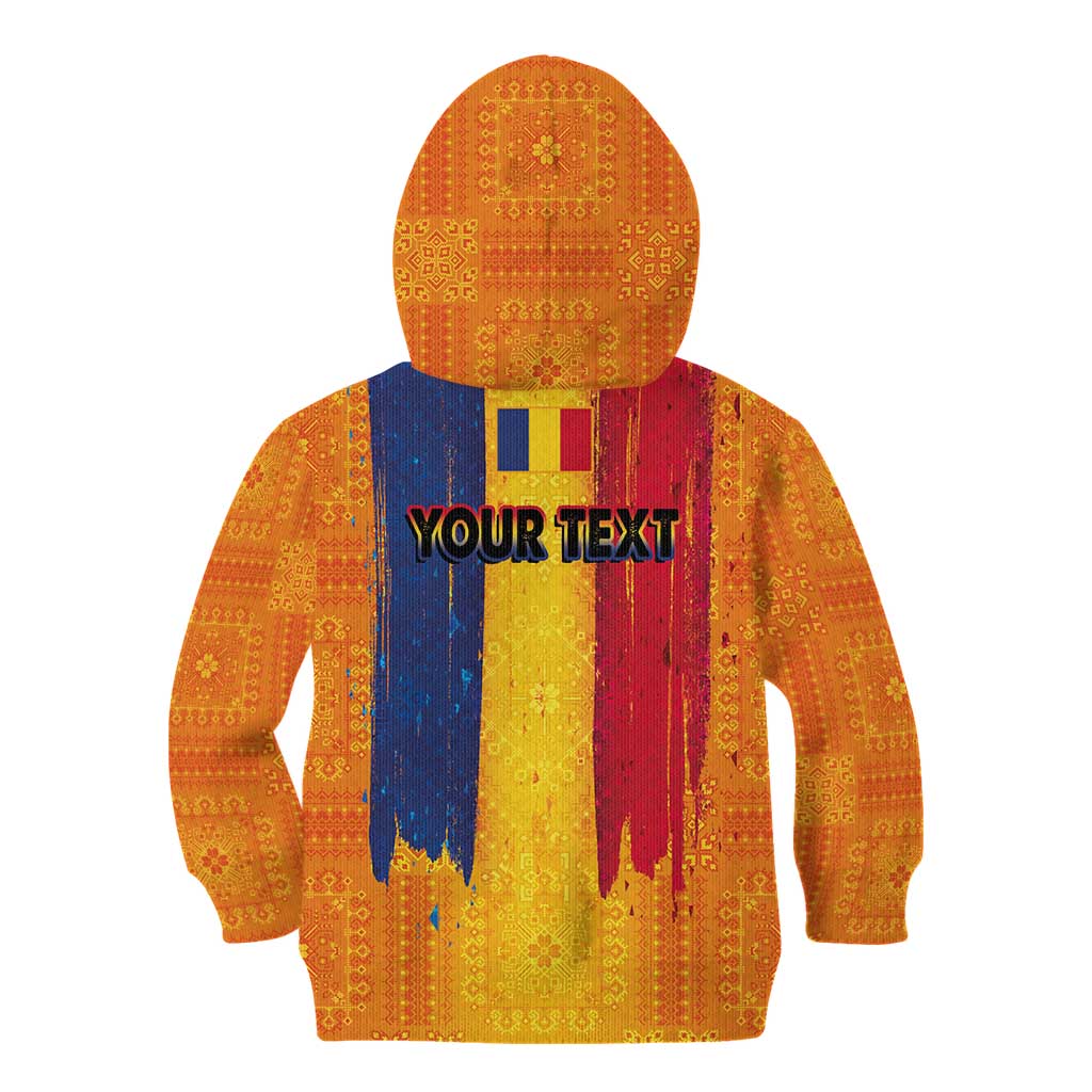 Personalized Romania Flag Day Kid Hoodie Traditional Pattern Royal Style