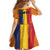 Personalized Romania Flag Day Kid Short Sleeve Dress Traditional Pattern Royal Style