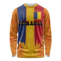 Personalized Romania Flag Day Long Sleeve Shirt Traditional Pattern Royal Style