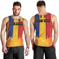 Personalized Romania Flag Day Men Tank Top Traditional Pattern Royal Style