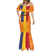 Personalized Romania Flag Day Mermaid Dress Traditional Pattern Royal Style
