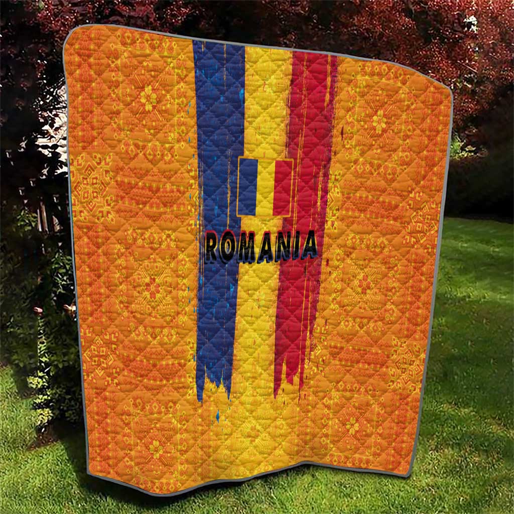 Personalized Romania Flag Day Quilt Traditional Pattern Royal Style