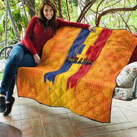 Personalized Romania Flag Day Quilt Traditional Pattern Royal Style