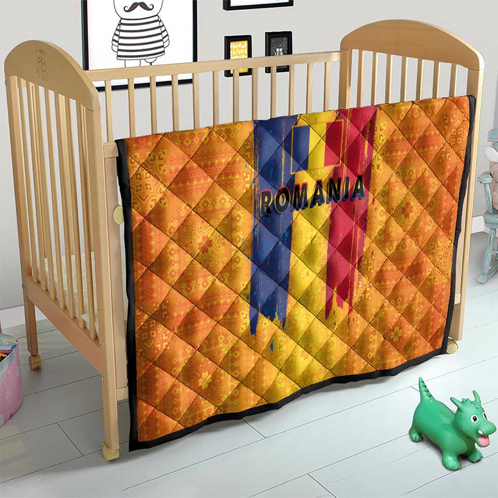 Personalized Romania Flag Day Quilt Traditional Pattern Royal Style