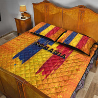 Personalized Romania Flag Day Quilt Bed Set Traditional Pattern Royal Style