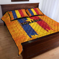 Personalized Romania Flag Day Quilt Bed Set Traditional Pattern Royal Style