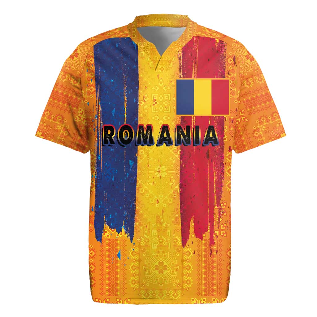 Personalized Romania Flag Day Rugby Jersey Traditional Pattern Royal Style