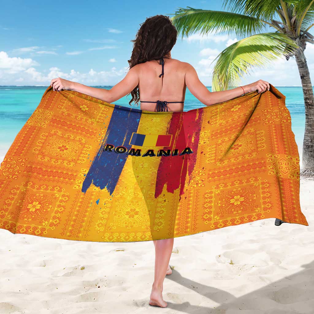 Personalized Romania Flag Day Sarong Traditional Pattern Royal Style
