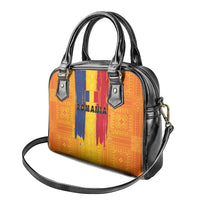 Personalized Romania Flag Day Shoulder Handbag Traditional Pattern Royal Style