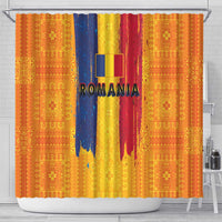 Personalized Romania Flag Day Shower Curtain Traditional Pattern Royal Style