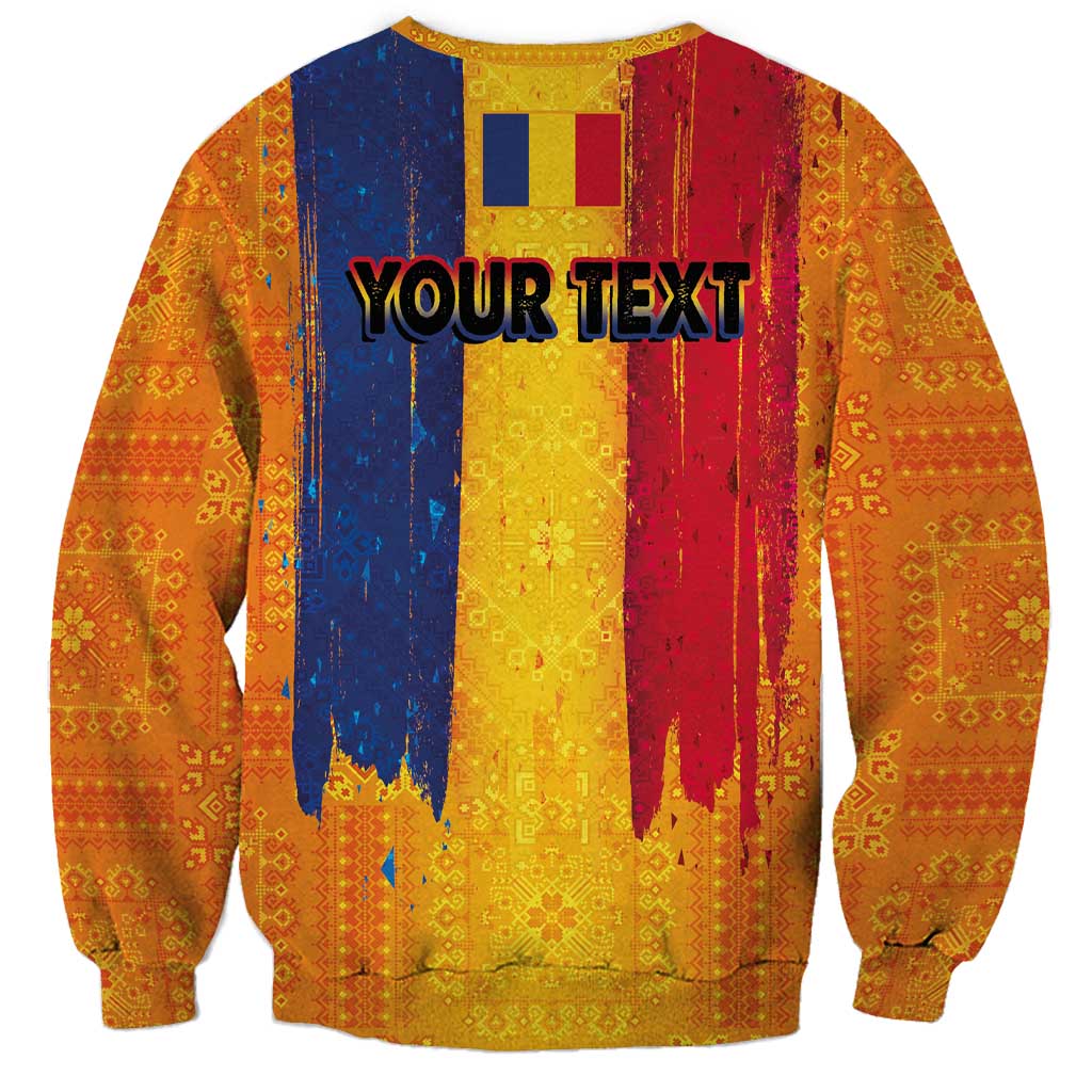 Personalized Romania Flag Day Sweatshirt Traditional Pattern Royal Style