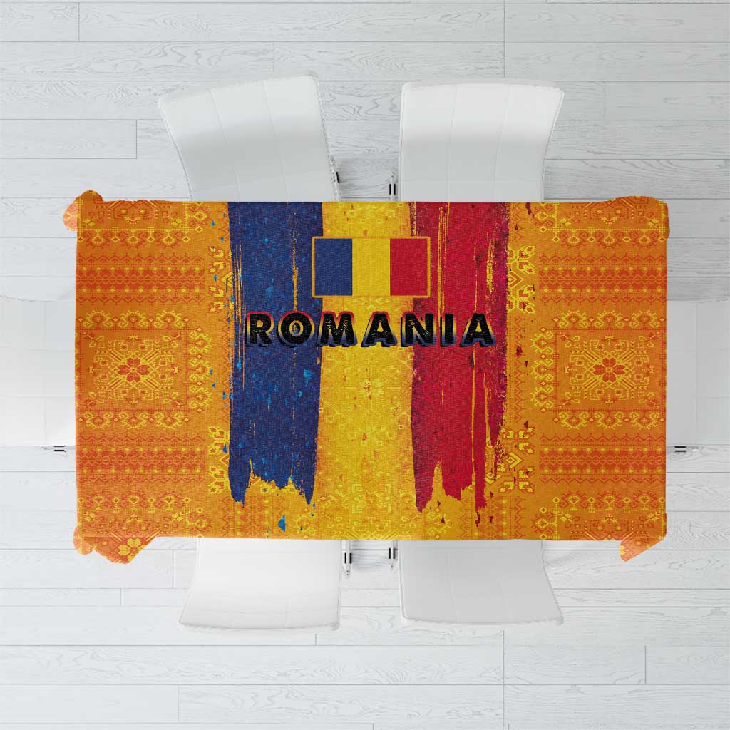 Personalized Romania Flag Day Tablecloth Traditional Pattern Royal Style