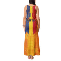 Personalized Romania Flag Day Tank Maxi Dress Traditional Pattern Royal Style