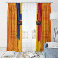 Personalized Romania Flag Day Window Curtain Traditional Pattern Royal Style