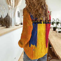 Personalized Romania Flag Day Women Casual Shirt Traditional Pattern Royal Style