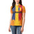 Personalized Romania Flag Day Women Polo Shirt Traditional Pattern Royal Style