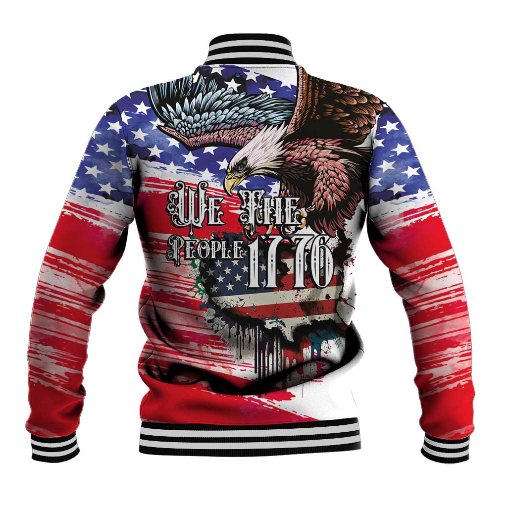 The United States Independence Day Baseball Jacket We The People Watercolor Style