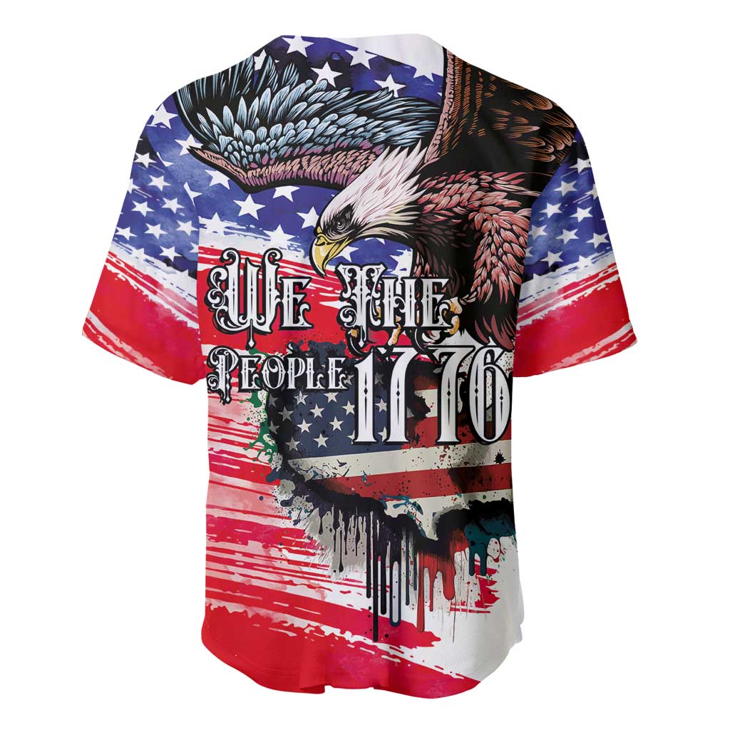 The United States Independence Day Baseball Jersey We The People Watercolor Style