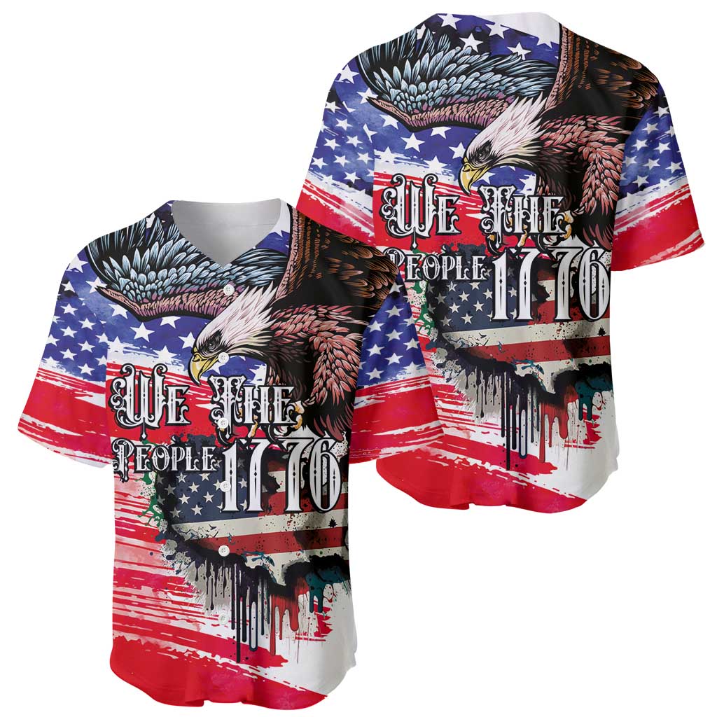 The United States Independence Day Baseball Jersey We The People Watercolor Style