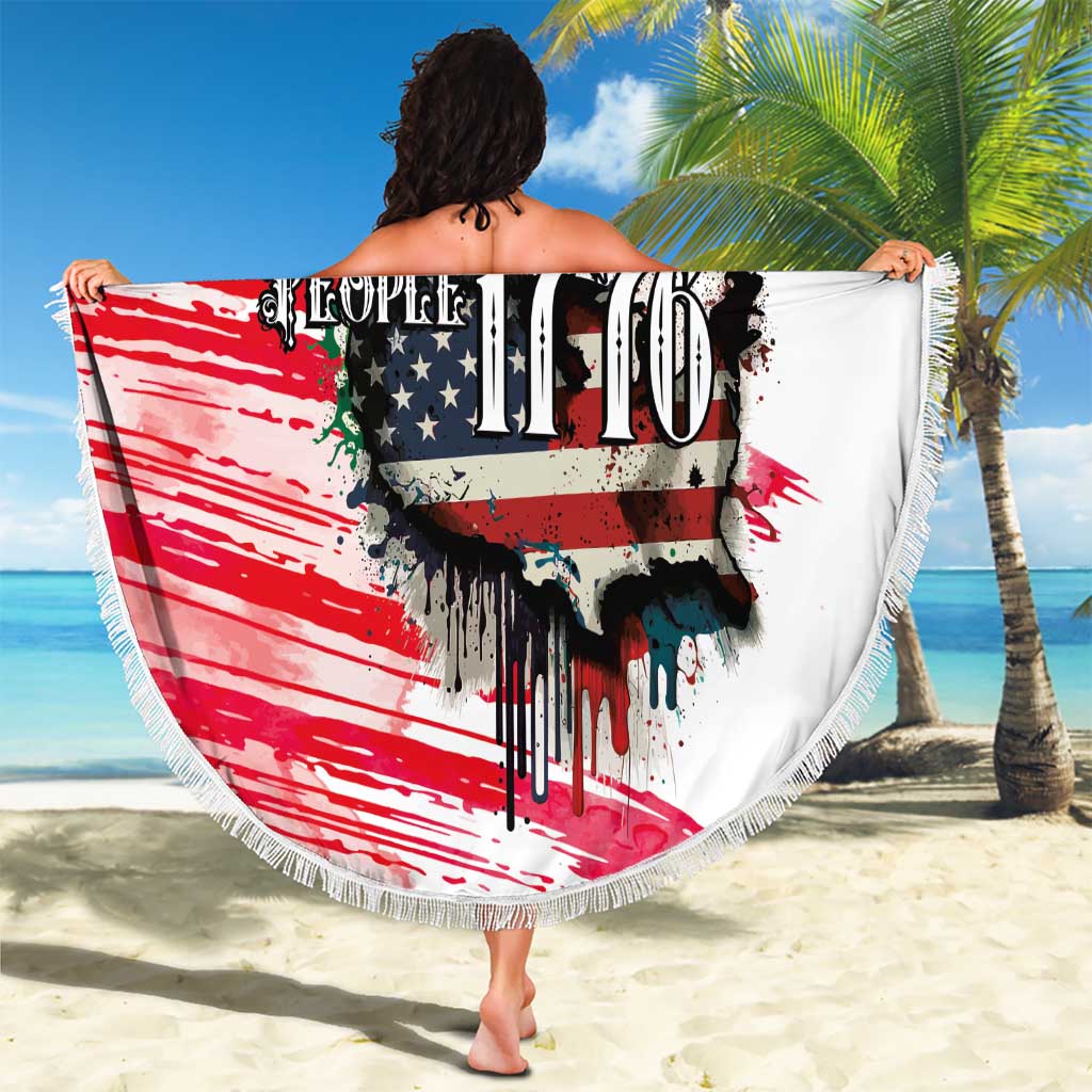 The United States Independence Day Beach Blanket We The People Watercolor Style