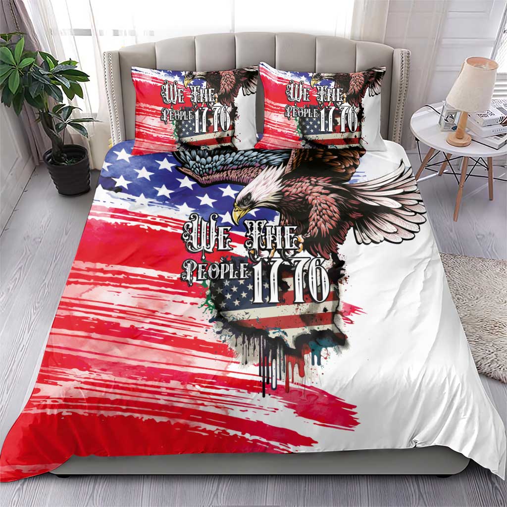 The United States Independence Day Bedding Set We The People Watercolor Style
