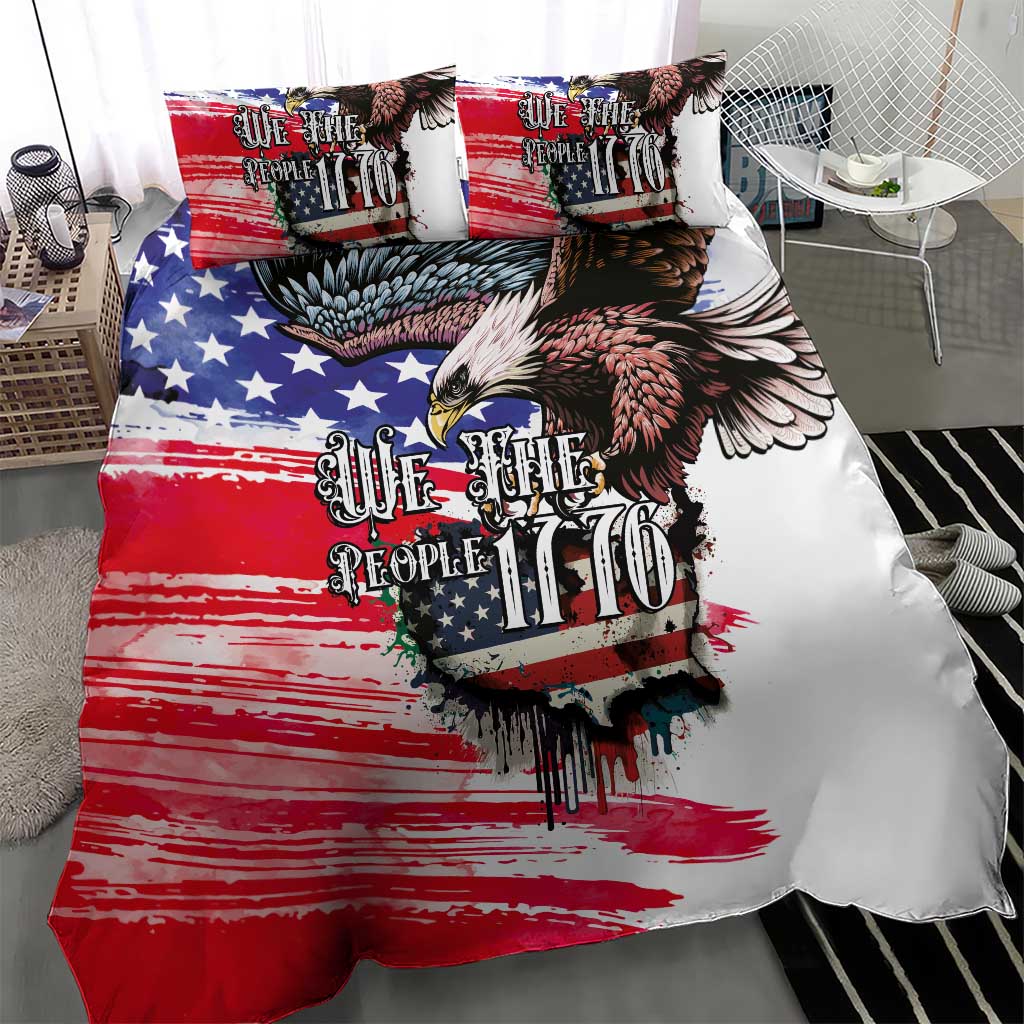 The United States Independence Day Bedding Set We The People Watercolor Style