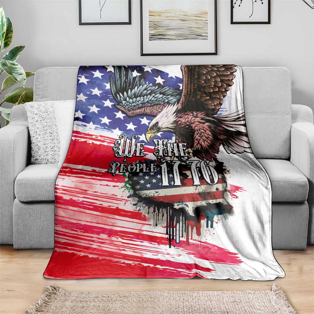 The United States Independence Day Blanket We The People Watercolor Style