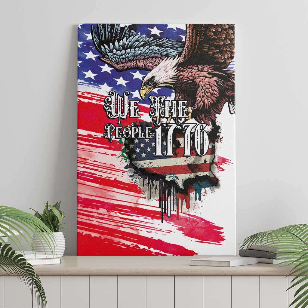 The United States Independence Day Canvas Wall Art We The People Watercolor Style