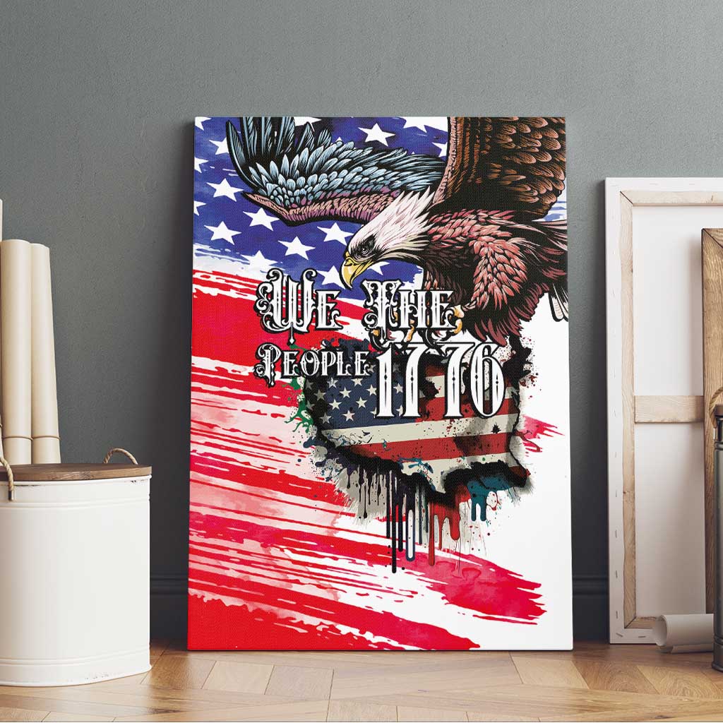The United States Independence Day Canvas Wall Art We The People Watercolor Style