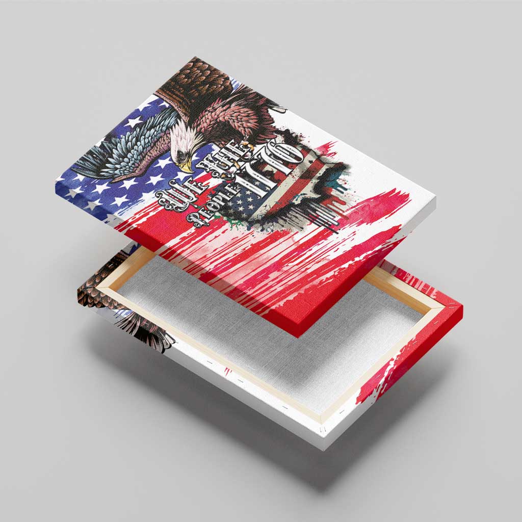 The United States Independence Day Canvas Wall Art We The People Watercolor Style