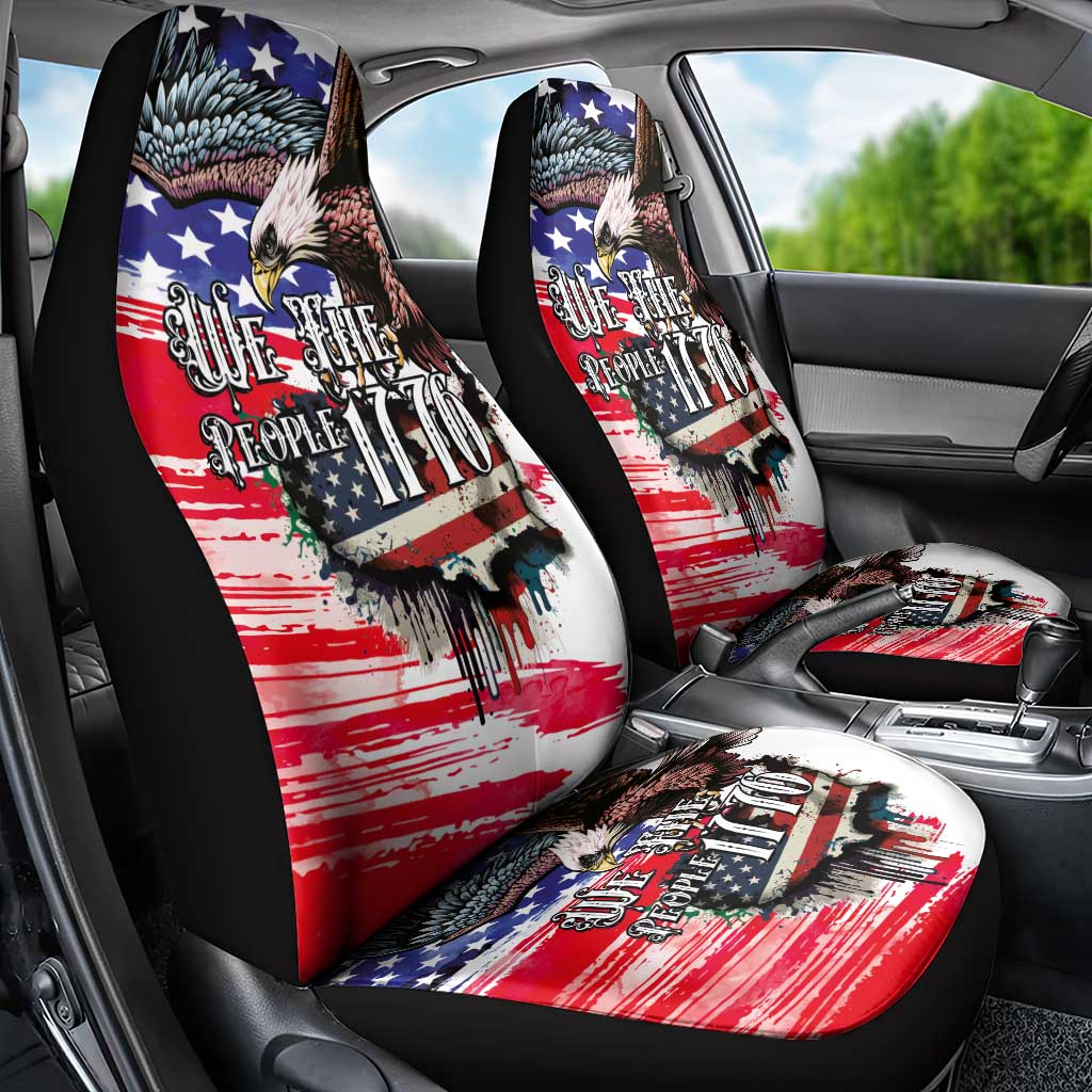 The United States Independence Day Car Seat Cover We The People Watercolor Style