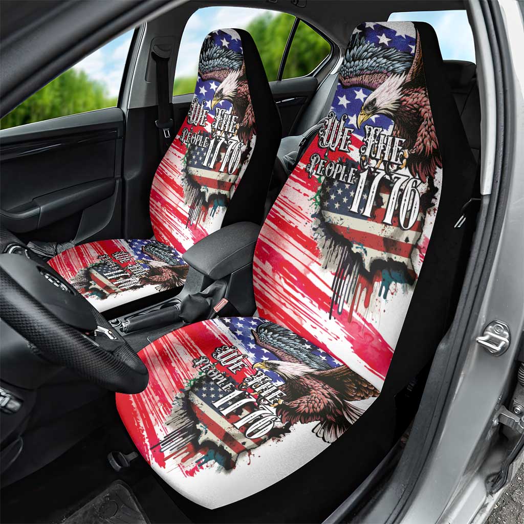 The United States Independence Day Car Seat Cover We The People Watercolor Style