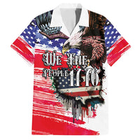 The United States Independence Day Family Matching Long Sleeve Bodycon Dress and Hawaiian Shirt We The People Watercolor Style