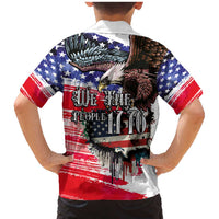 The United States Independence Day Family Matching Mermaid Dress and Hawaiian Shirt We The People Watercolor Style