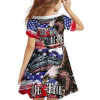 The United States Independence Day Family Matching Off Shoulder Maxi Dress and Hawaiian Shirt We The People Watercolor Style