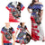 The United States Independence Day Family Matching Off Shoulder Maxi Dress and Hawaiian Shirt We The People Watercolor Style