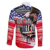 The United States Independence Day Family Matching Off Shoulder Short Dress and Hawaiian Shirt We The People Watercolor Style