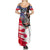 The United States Independence Day Family Matching Summer Maxi Dress and Hawaiian Shirt We The People Watercolor Style