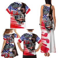 The United States Independence Day Family Matching Tank Maxi Dress and Hawaiian Shirt We The People Watercolor Style
