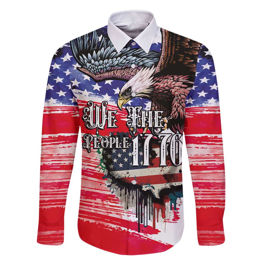 The United States Independence Day Family Matching Tank Maxi Dress and Hawaiian Shirt We The People Watercolor Style