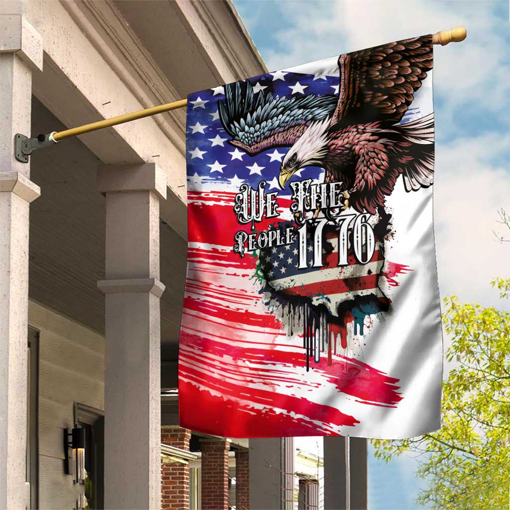 The United States Independence Day Garden Flag We The People Watercolor Style