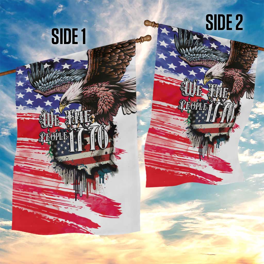 The United States Independence Day Garden Flag We The People Watercolor Style