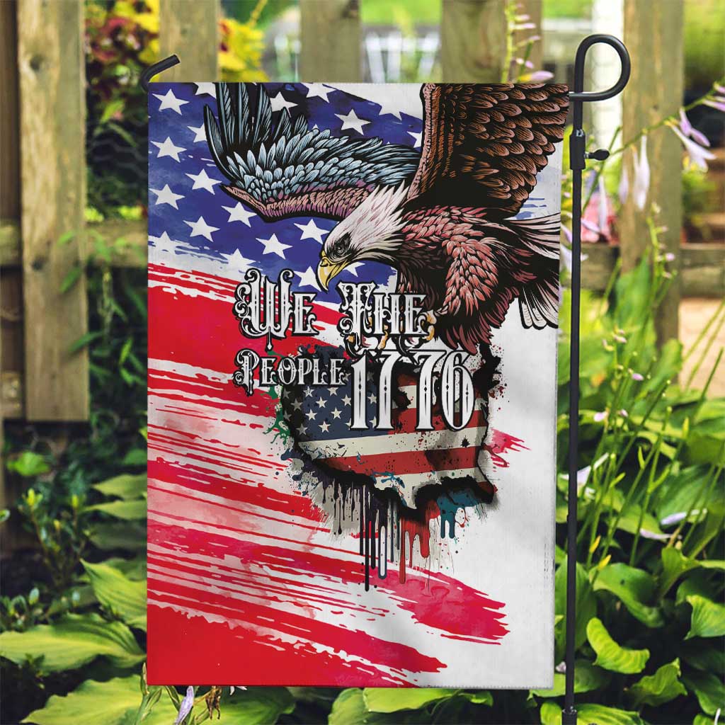 The United States Independence Day Garden Flag We The People Watercolor Style
