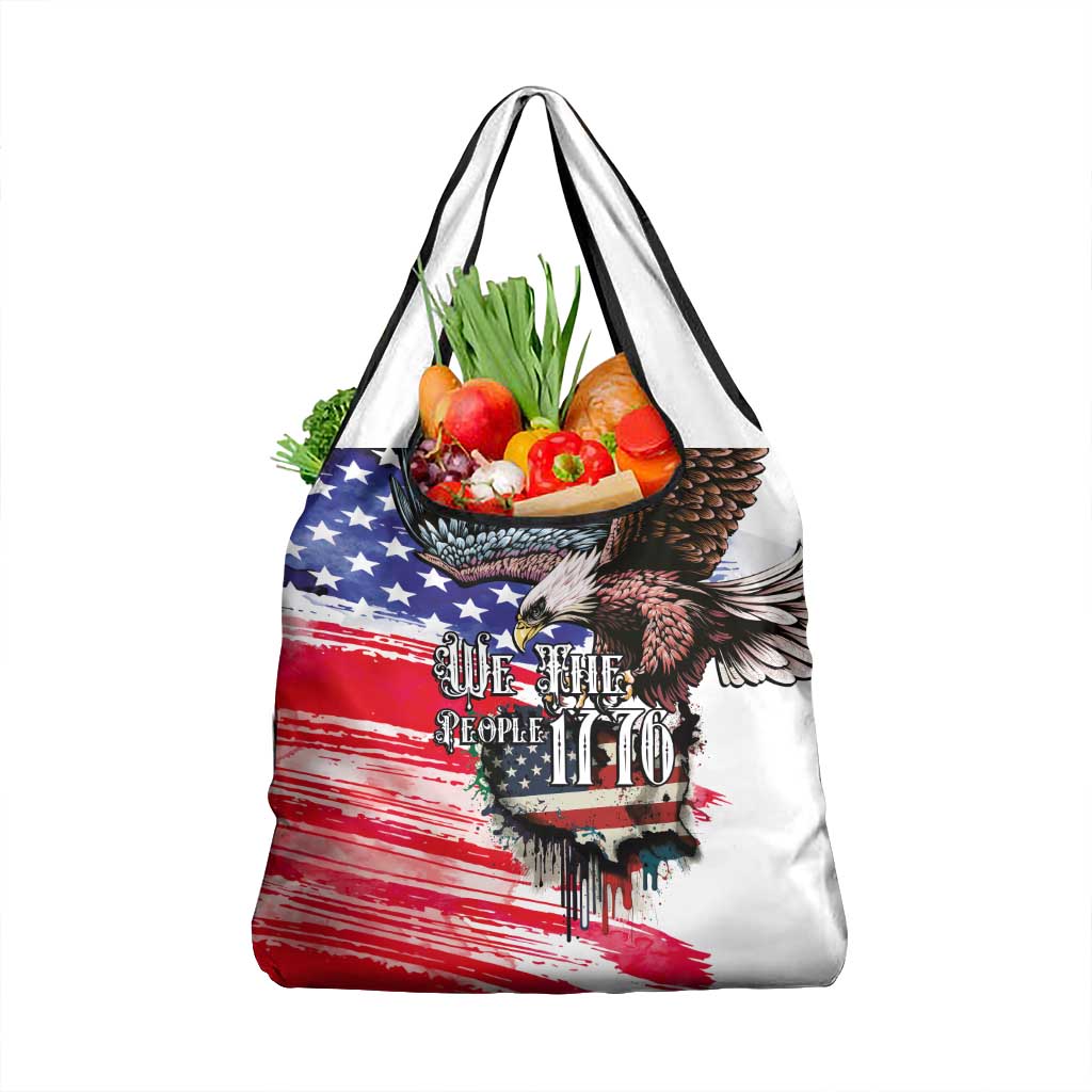 The United States Independence Day Grocery Bag We The People Watercolor Style