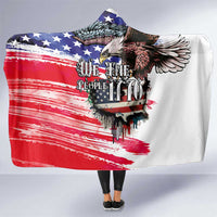 The United States Independence Day Hooded Blanket We The People Watercolor Style