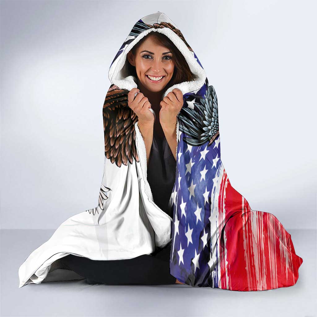 The United States Independence Day Hooded Blanket We The People Watercolor Style