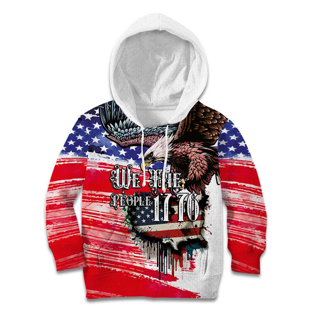 The United States Independence Day Kid Hoodie We The People Watercolor Style